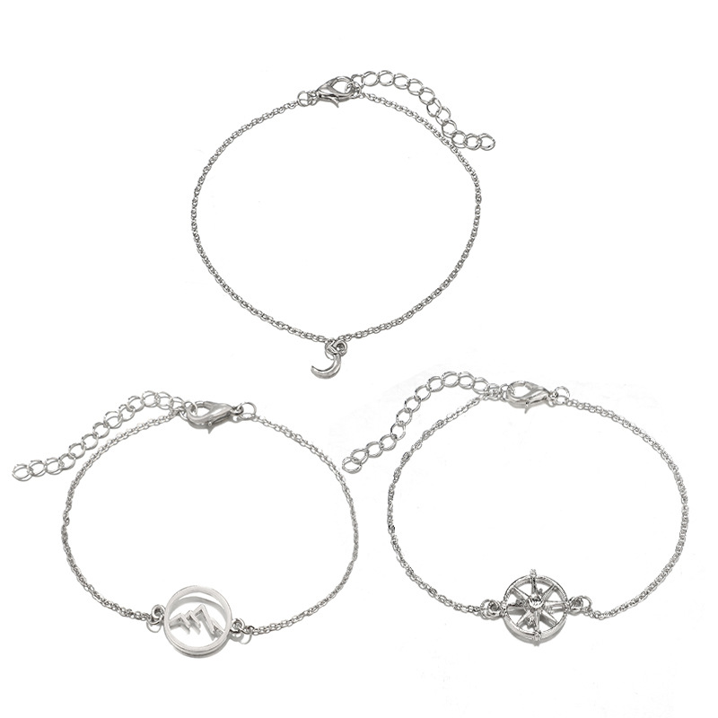 Simple Style Mountain Star Moon Alloy Unisex Bracelets 3 Piece Set display picture 3