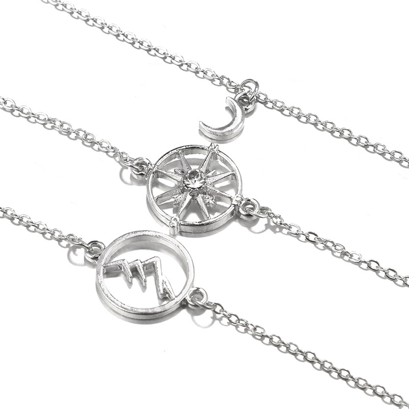 Simple Style Mountain Star Moon Alloy Unisex Bracelets 3 Piece Set display picture 5