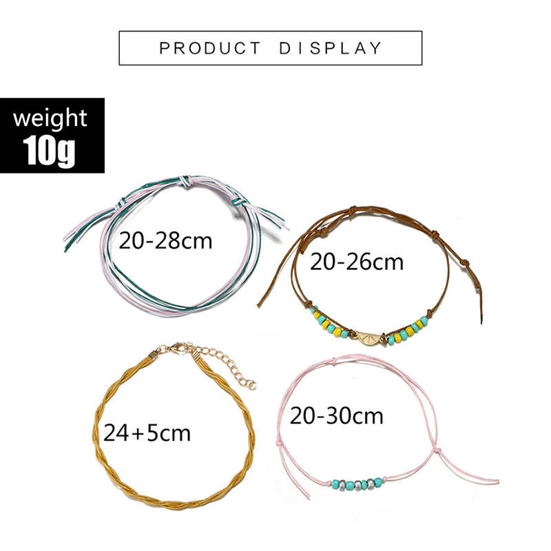 Beach Geometric Alloy Cord Braid Unisex Anklet display picture 1