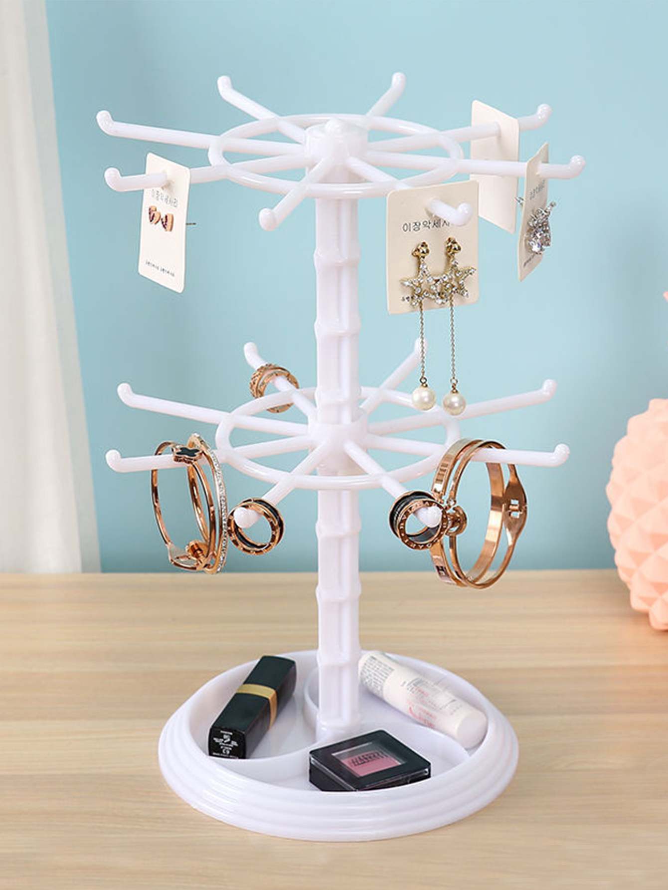 Fashion Solid Color Plastic Disassembly Jewelry Display Rack display picture 2
