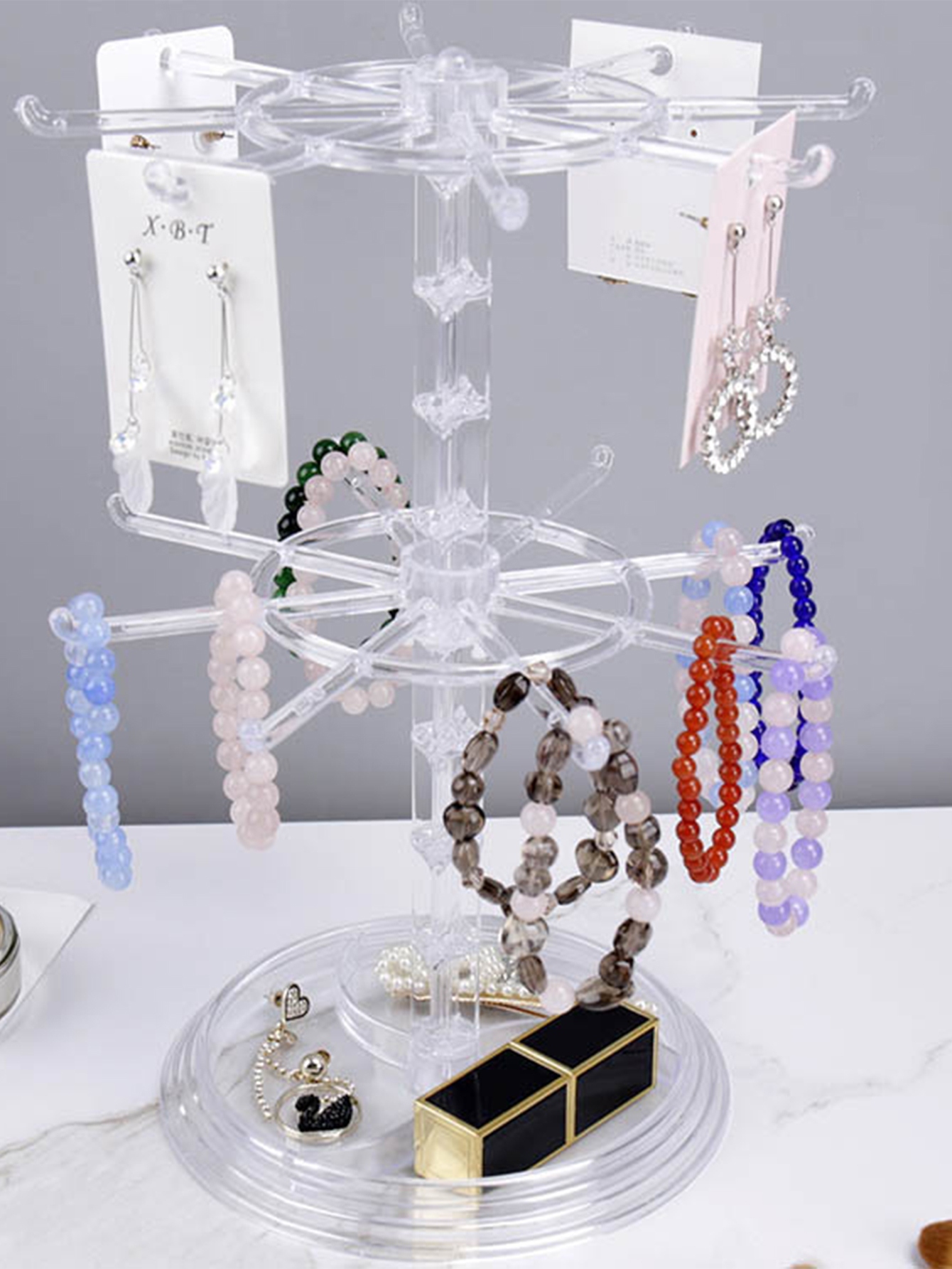 Fashion Solid Color Plastic Disassembly Jewelry Display Rack display picture 4