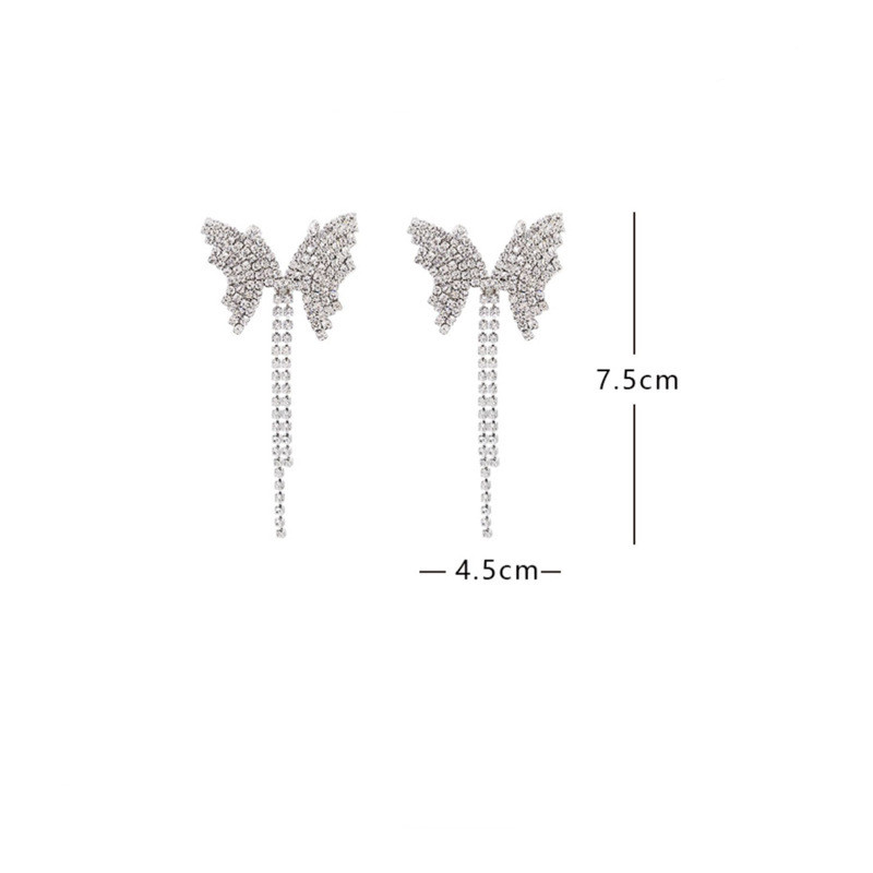 Sucré Papillon Le Cuivre Incruster Zircon Boucles D'oreilles 1 Paire display picture 4