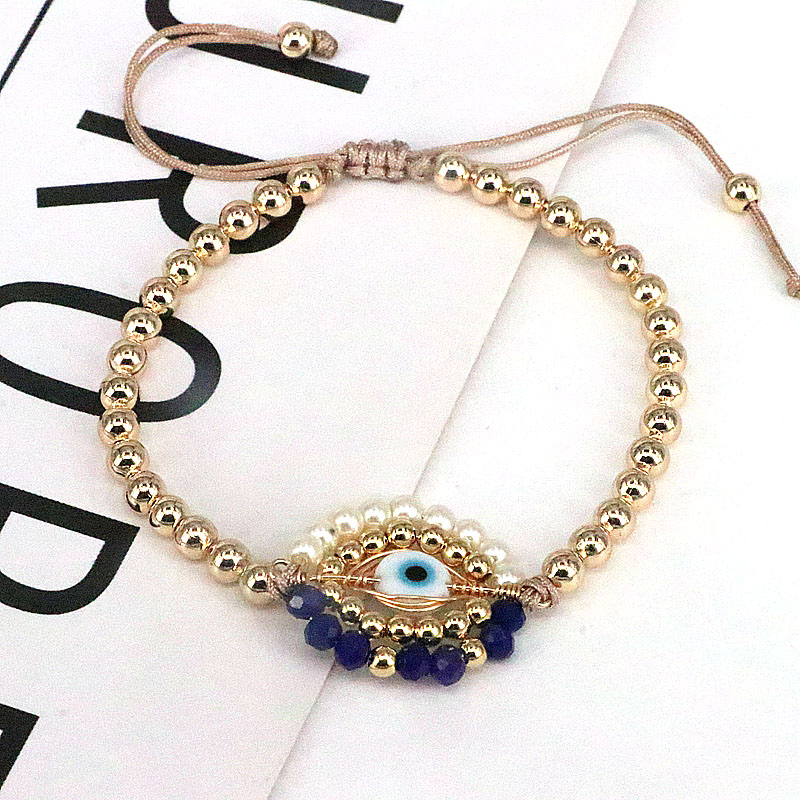 Ins Style Devil's Eye Glass Pearl Plating Women's Bracelets 1 Piece display picture 4