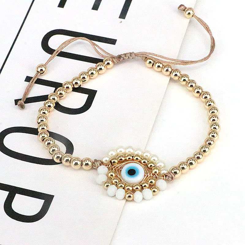 Ins Style Devil's Eye Glass Pearl Plating Women's Bracelets 1 Piece display picture 5