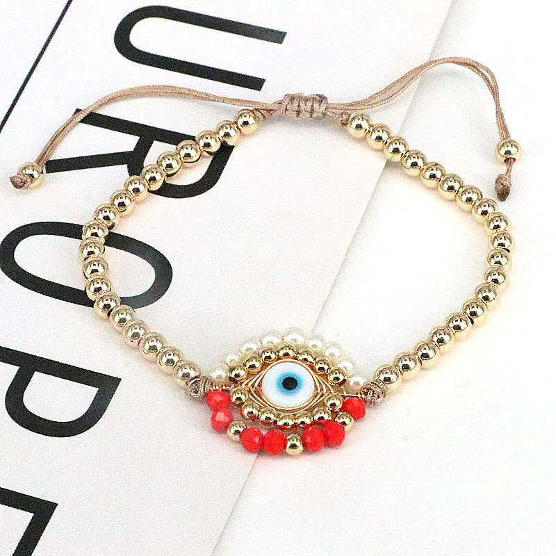 Ins Style Devil's Eye Glass Pearl Plating Women's Bracelets 1 Piece display picture 6