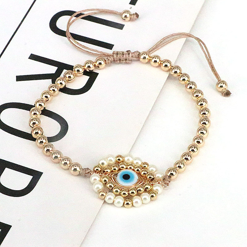 Ins Style Devil's Eye Glass Pearl Plating Women's Bracelets 1 Piece display picture 7