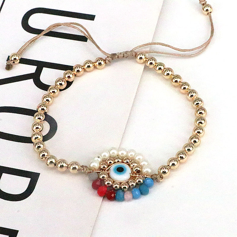 Ins Style Devil's Eye Glass Pearl Plating Women's Bracelets 1 Piece display picture 8