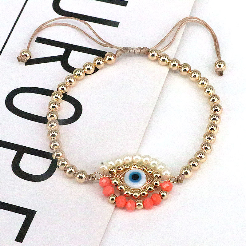 Ins Style Devil's Eye Glass Pearl Plating Women's Bracelets 1 Piece display picture 9