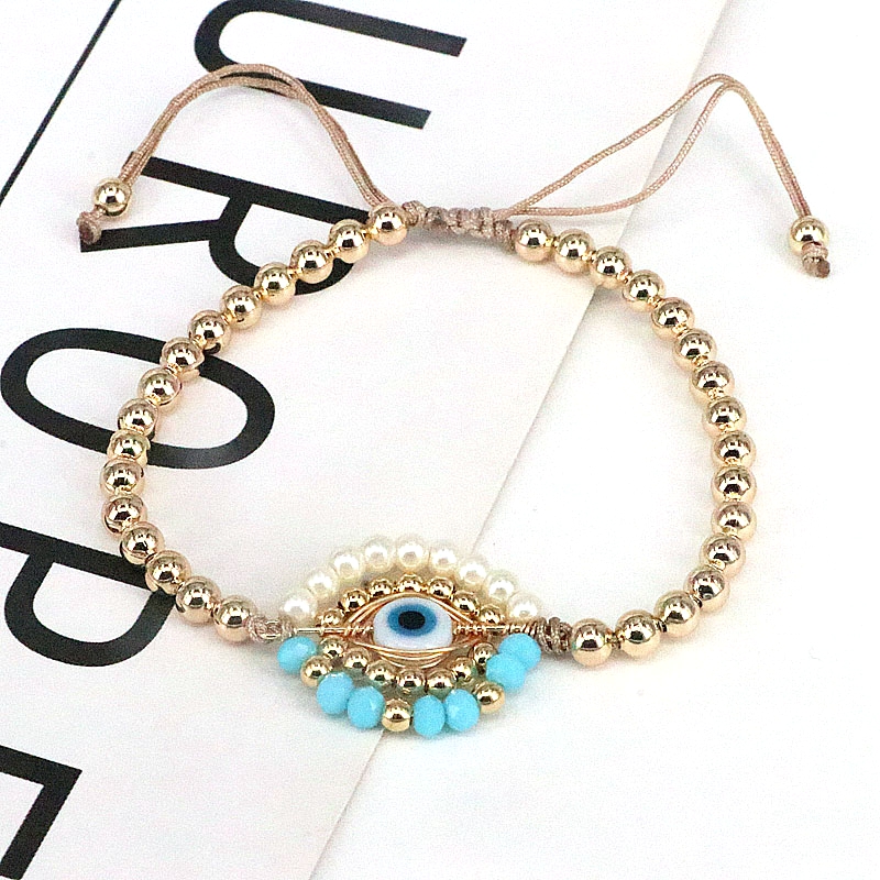 Ins Style Devil's Eye Glass Pearl Plating Women's Bracelets 1 Piece display picture 10