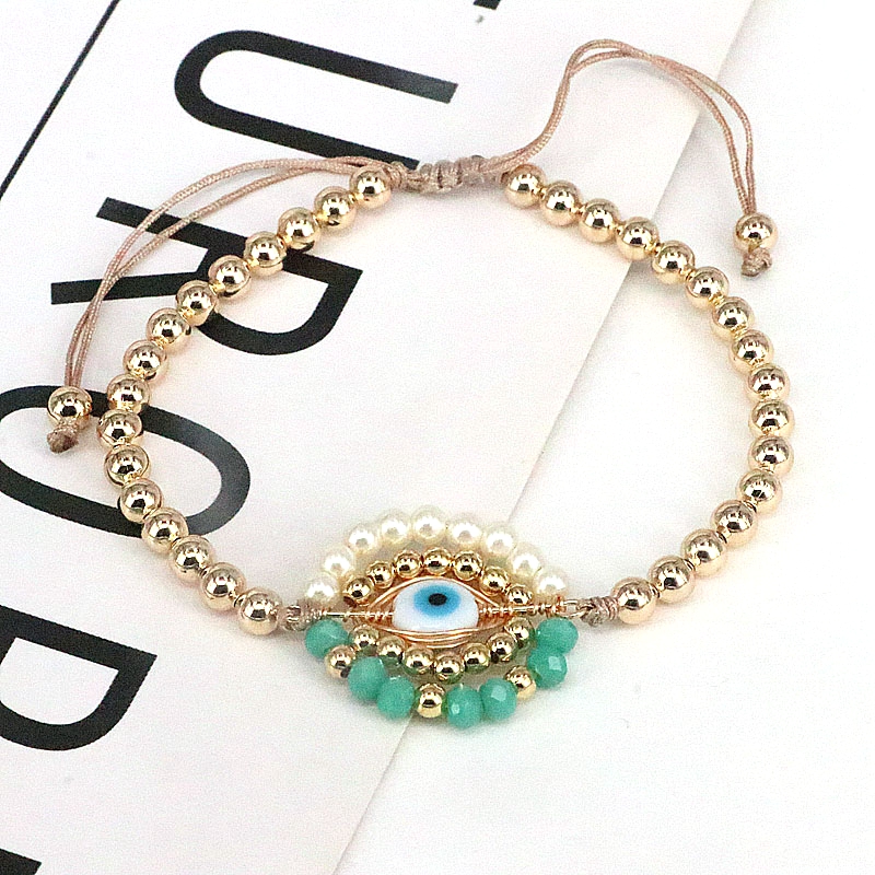 Ins Style Devil's Eye Glass Pearl Plating Women's Bracelets 1 Piece display picture 12