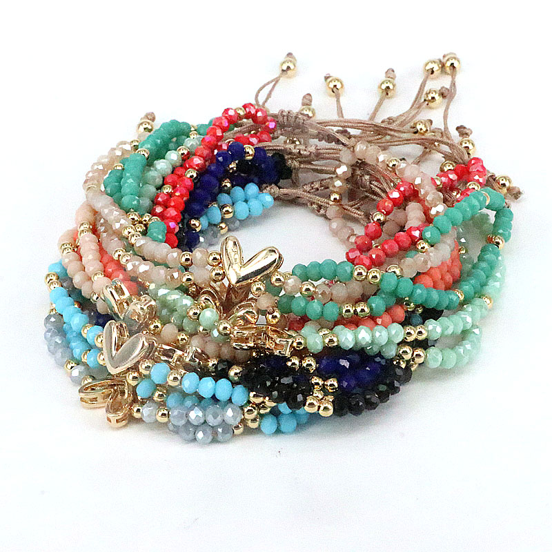 Bohemian Heart Shape Artificial Crystal Alloy Beaded Women's Bracelets 1 Piece display picture 5