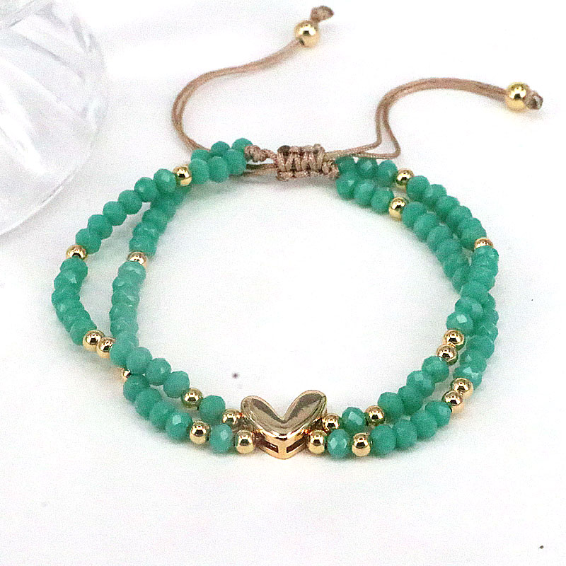 Bohemian Heart Shape Artificial Crystal Alloy Beaded Women's Bracelets 1 Piece display picture 9