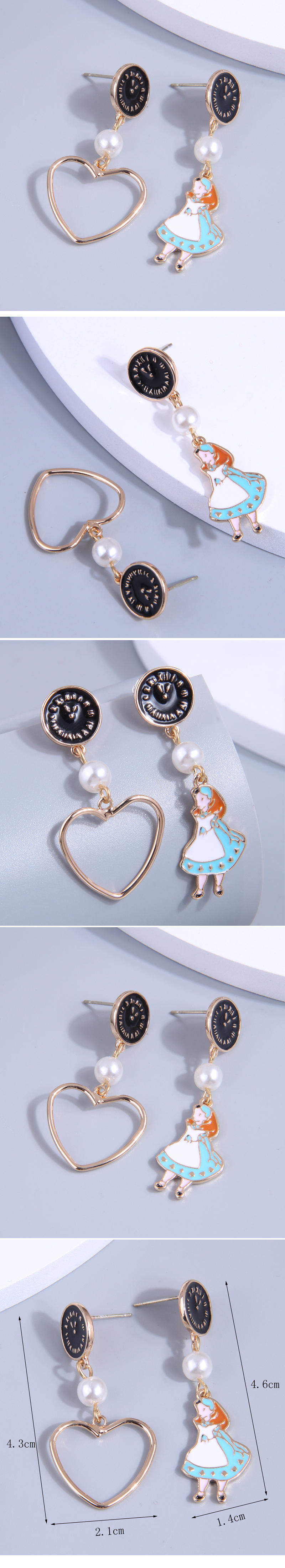 Moda Personaje Animado Forma De Corazón Aleación Enchapado Perlas Artificiales Mujeres Pendientes De Gota 1 Par display picture 1