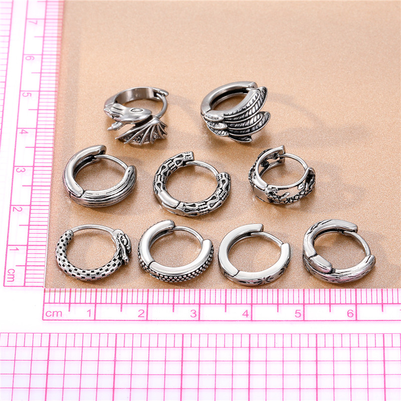 Retro Geometric Stainless Steel Plating Hoop Earrings 1 Piece display picture 4
