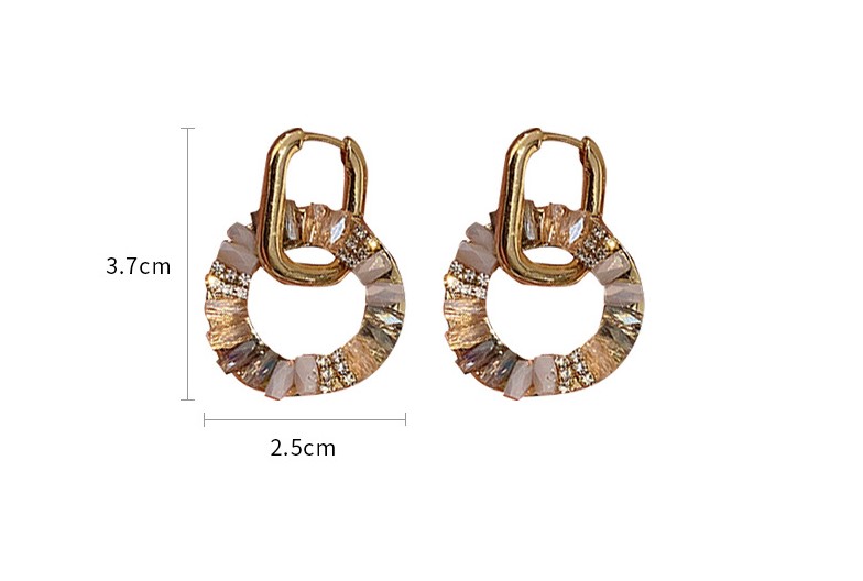 Doux Cercle Alliage Inlay Strass Zircon Femmes Boucles D'oreilles 1 Paire display picture 6