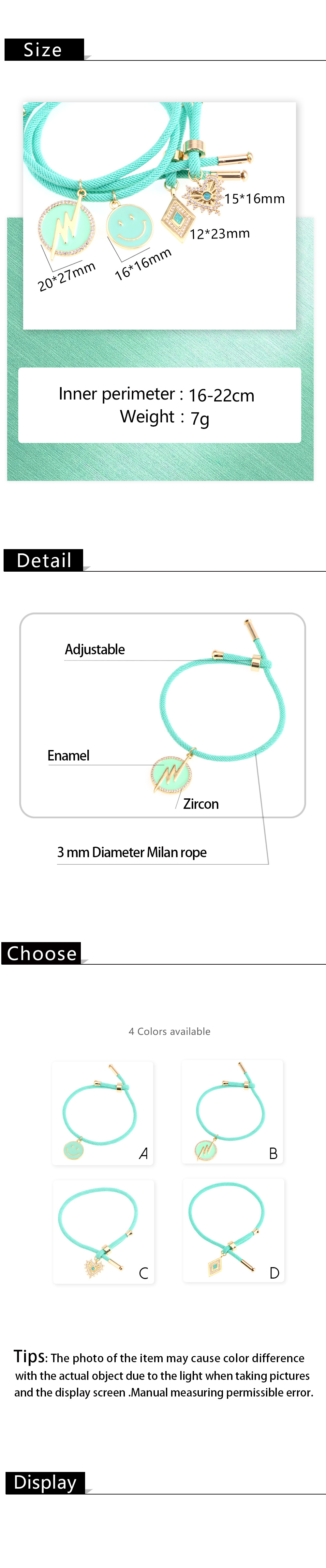 Bracelets Faits Main De Cuivre Géométriques De Zircon De Mode display picture 1