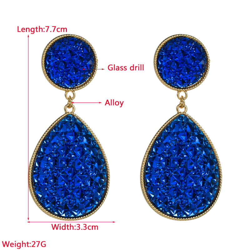 Elegant Water Droplets Alloy Glass Women's Drop Earrings 1 Pair display picture 1