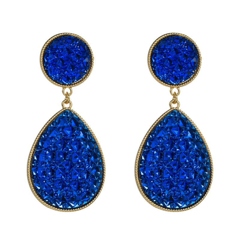 Elegant Water Droplets Alloy Glass Women's Drop Earrings 1 Pair display picture 7