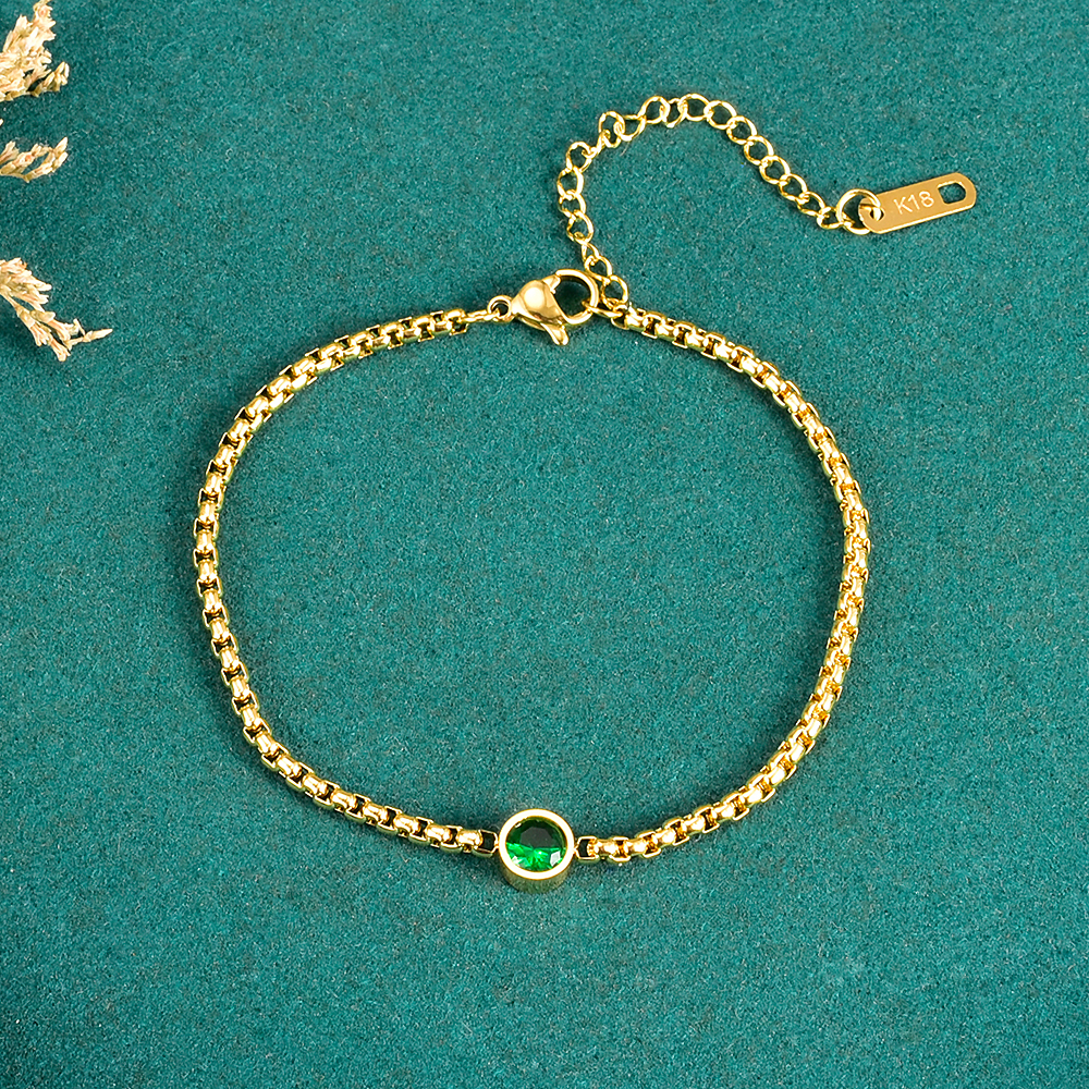 Vintage Style Round Titanium Steel Gold Plated Rhinestones Bracelets 1 Piece display picture 5