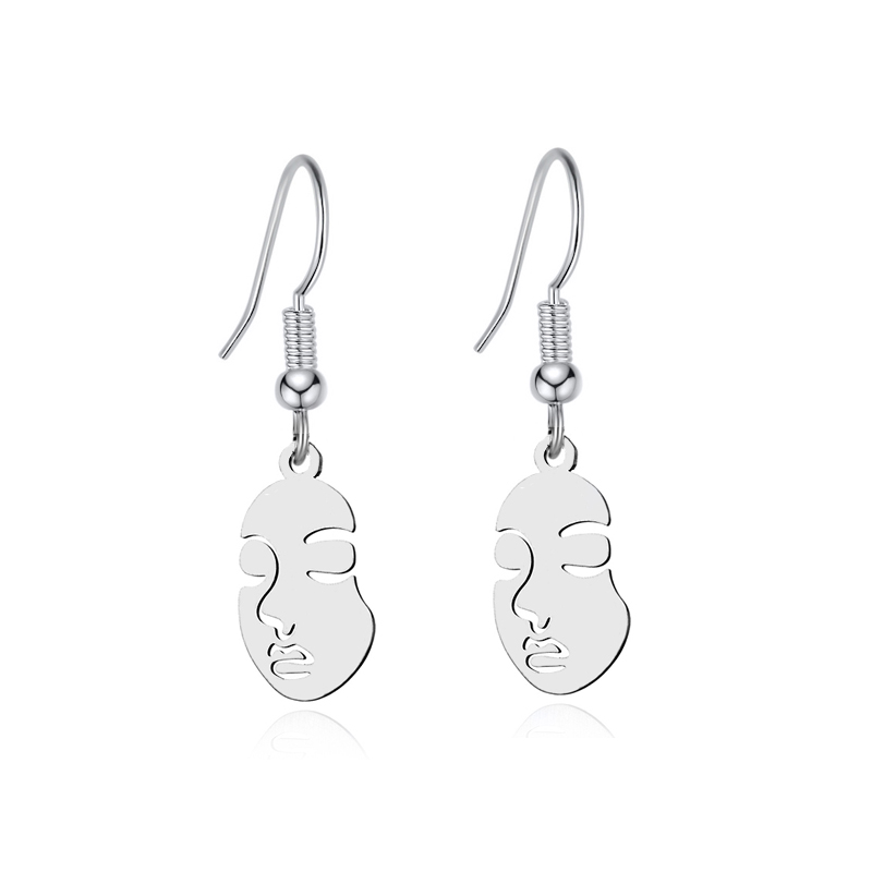 Hip-hop Human Face Stainless Steel Hollow Out Drop Earrings 1 Pair display picture 9