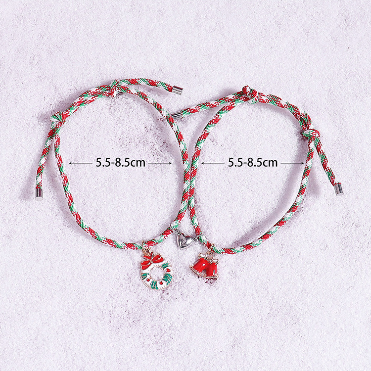 Fashion Christmas Tree Bell Snowman Alloy Enamel Women's Bracelets 2 Piece Set display picture 3