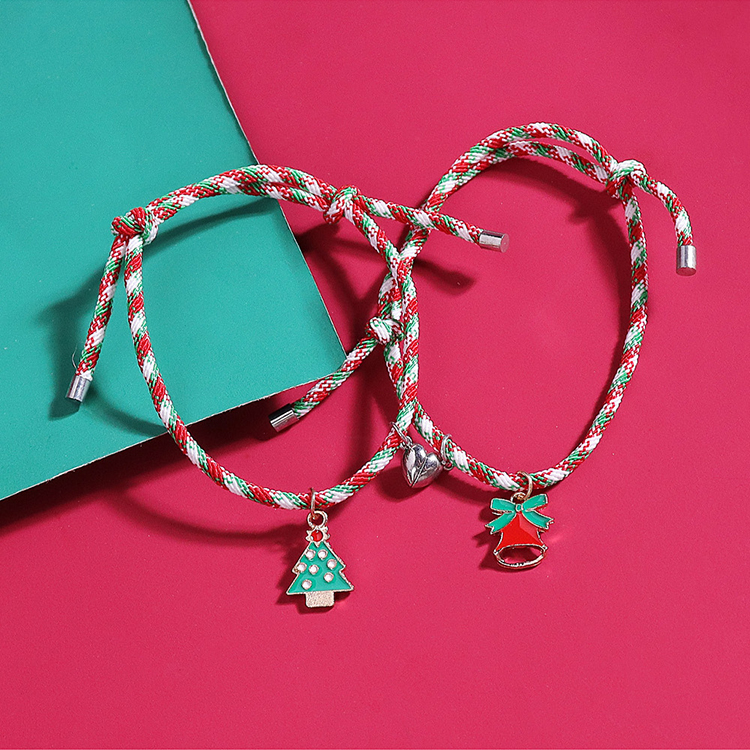 Fashion Christmas Tree Bell Snowman Alloy Enamel Women's Bracelets 2 Piece Set display picture 5