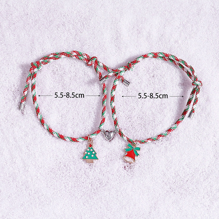 Fashion Christmas Tree Bell Snowman Alloy Enamel Women's Bracelets 2 Piece Set display picture 6