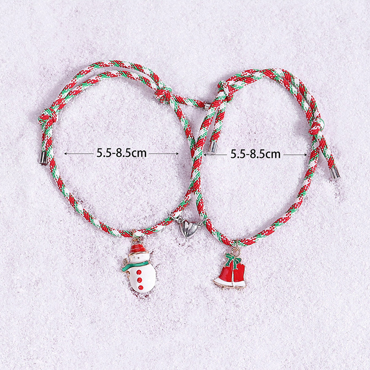 Fashion Christmas Tree Bell Snowman Alloy Enamel Women's Bracelets 2 Piece Set display picture 9