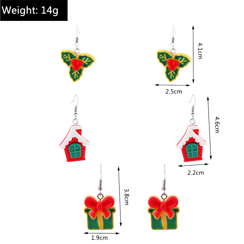 1 Paar Mode Weihnachtsbaum Weihnachtsmann Epoxid Kunststoff Tropfenohrringe display picture 1