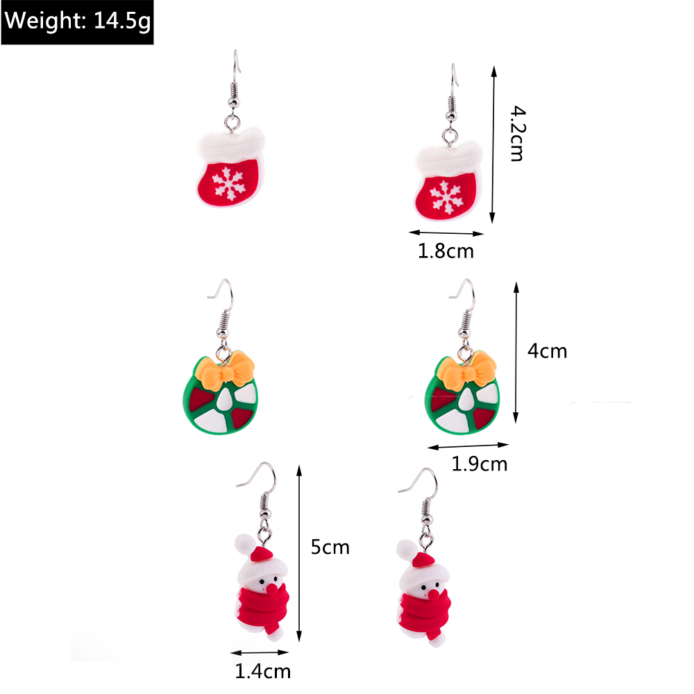 1 Pair Fashion Christmas Tree Santa Claus Epoxy Plastic Drop Earrings display picture 2