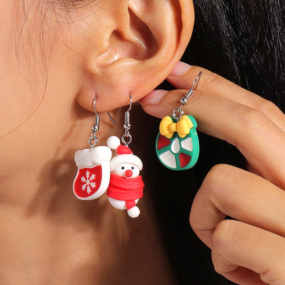 1 Pair Fashion Christmas Tree Santa Claus Epoxy Plastic Drop Earrings display picture 8