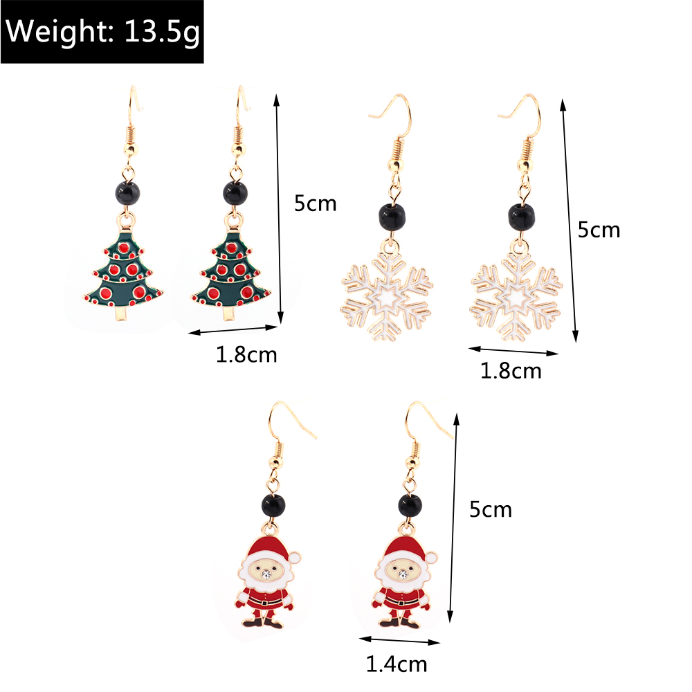 1 Paar Einfacher Stil Weihnachtsbaum Weihnachtsmann Epoxid Legierung Tropfenohrringe display picture 2