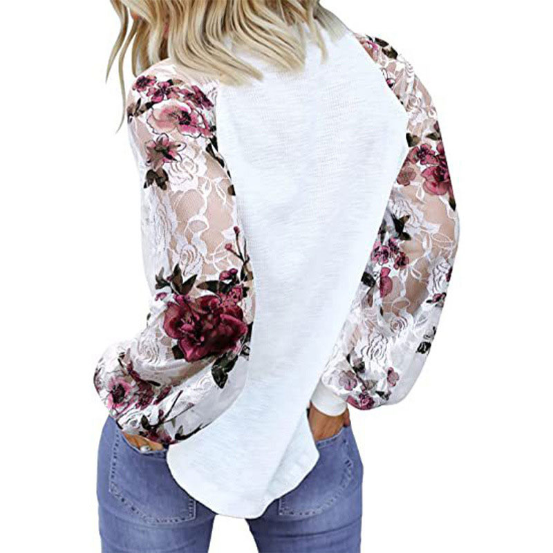 Women's Blouse Long Sleeve Blouses Lace Fashion Flower display picture 1