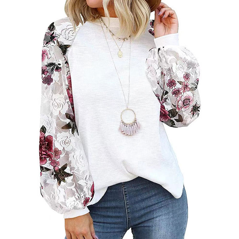 Women's Blouse Long Sleeve Blouses Lace Fashion Flower display picture 2