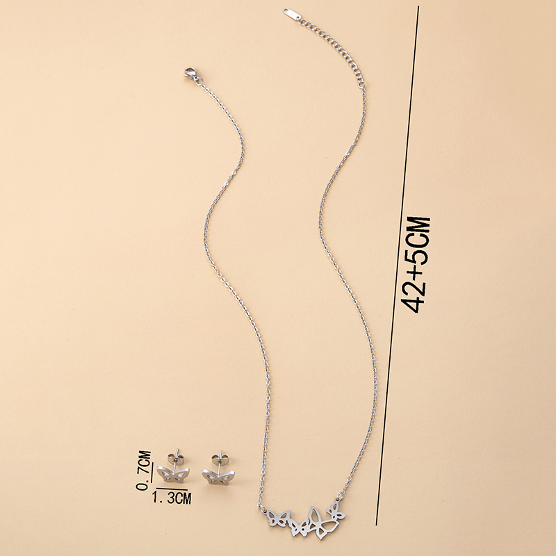 Fashion Butterfly Stainless Steel Hollow Out Jewelry Set 1 Set display picture 2