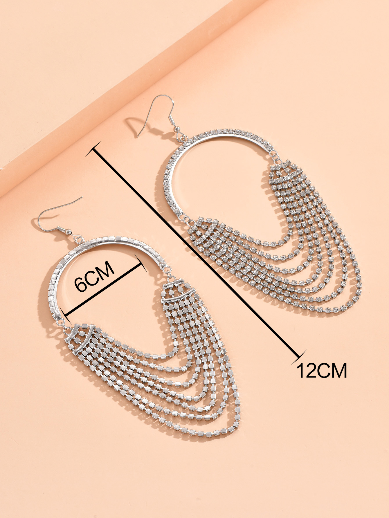 Casual Round Rhinestone Tassel Inlay Rhinestones Women's Drop Earrings 1 Pair display picture 5
