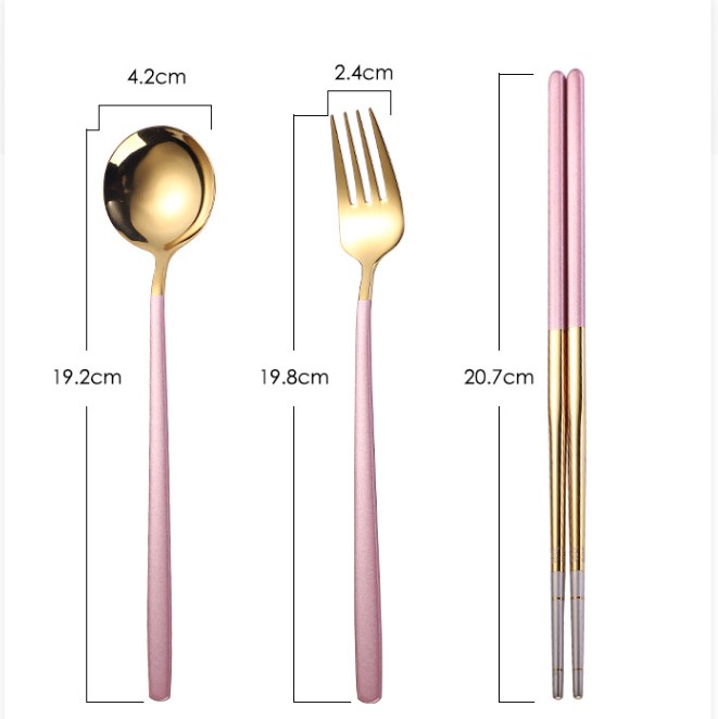 Fashion Solid Color Stainless Steel Tableware 1 Set display picture 4