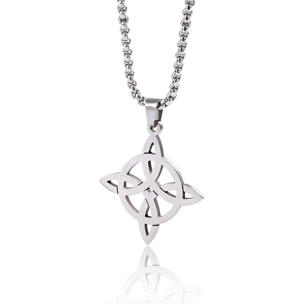 Collier Pendentif Unisexe En Acier Inoxydable Noeud De Sorcières Hip-hop display picture 3