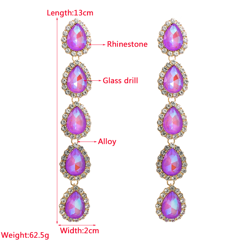 Glam Water Droplets Alloy Inlay Rhinestones Women's Earrings 1 Pair display picture 1