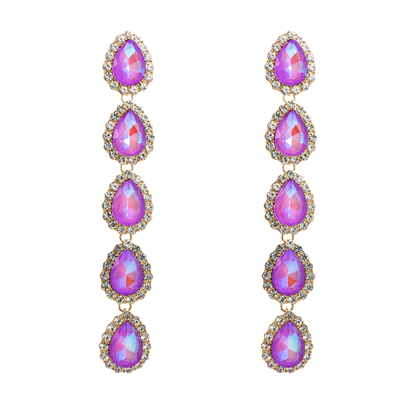 Glam Water Droplets Alloy Inlay Rhinestones Women's Earrings 1 Pair display picture 13