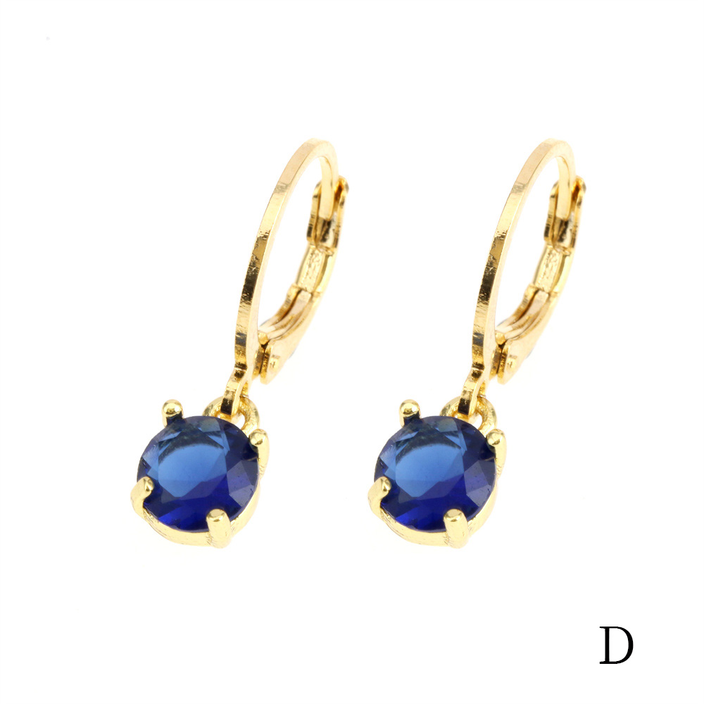 1 Pair Simple Style Shiny Round Square Plating Inlay Copper Zircon 18k Gold Plated Drop Earrings display picture 11