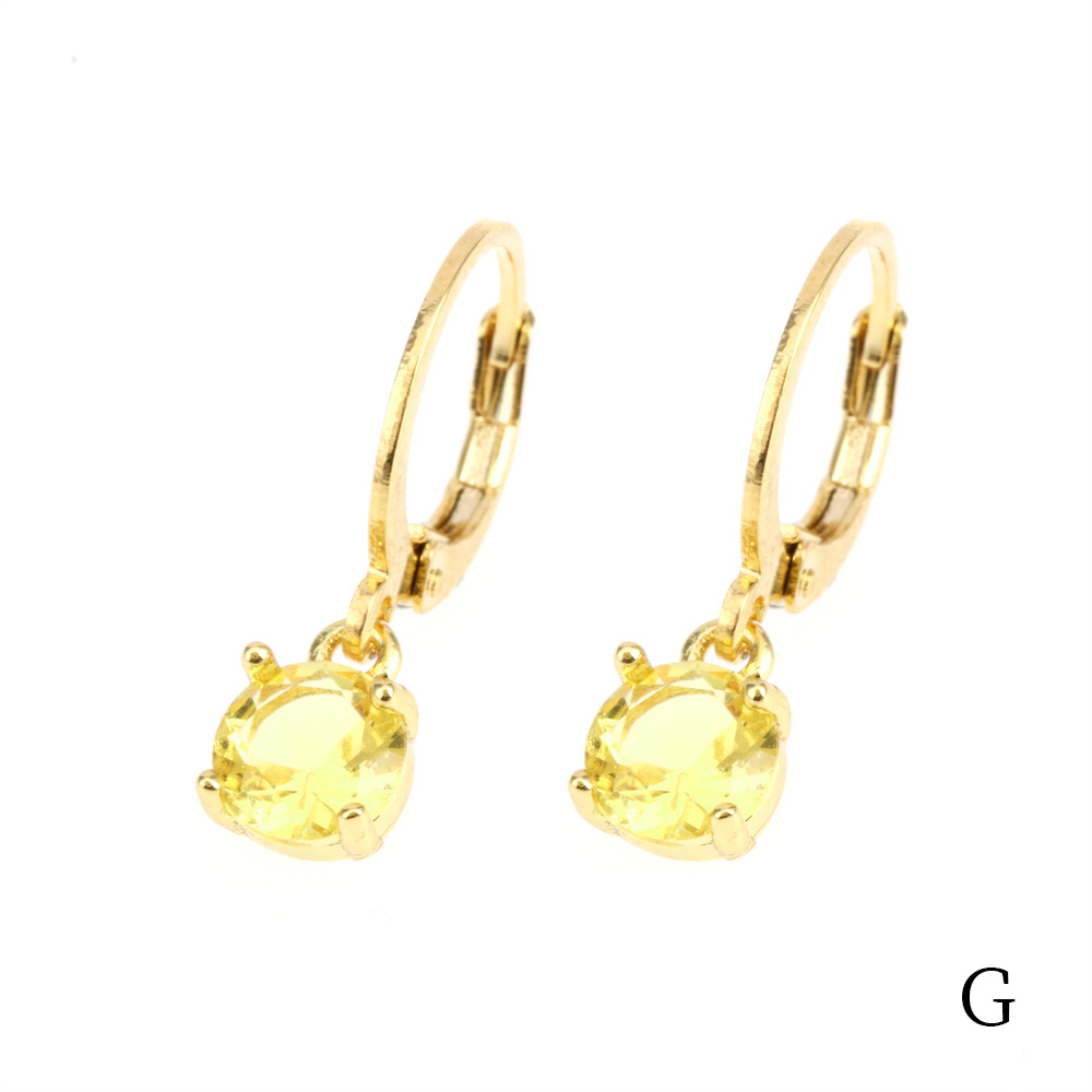 1 Pair Simple Style Shiny Round Square Plating Inlay Copper Zircon 18k Gold Plated Drop Earrings display picture 9