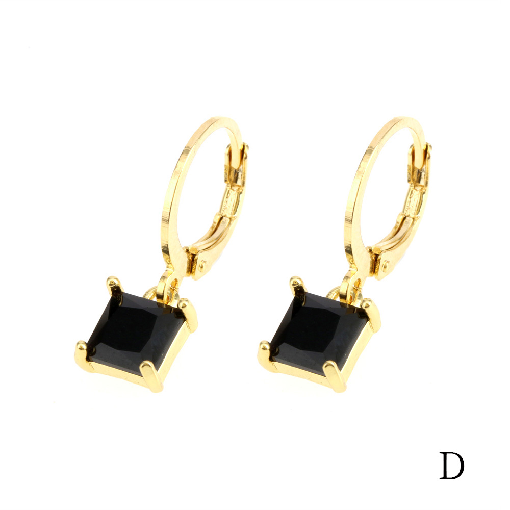 1 Pair Simple Style Shiny Round Square Plating Inlay Copper Zircon 18k Gold Plated Drop Earrings display picture 17
