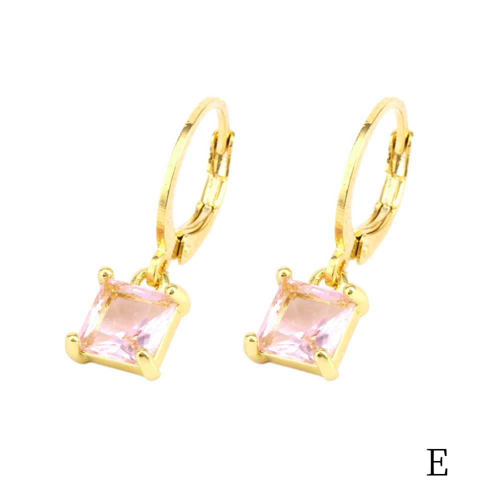 1 Pair Simple Style Shiny Round Square Plating Inlay Copper Zircon 18k Gold Plated Drop Earrings display picture 16