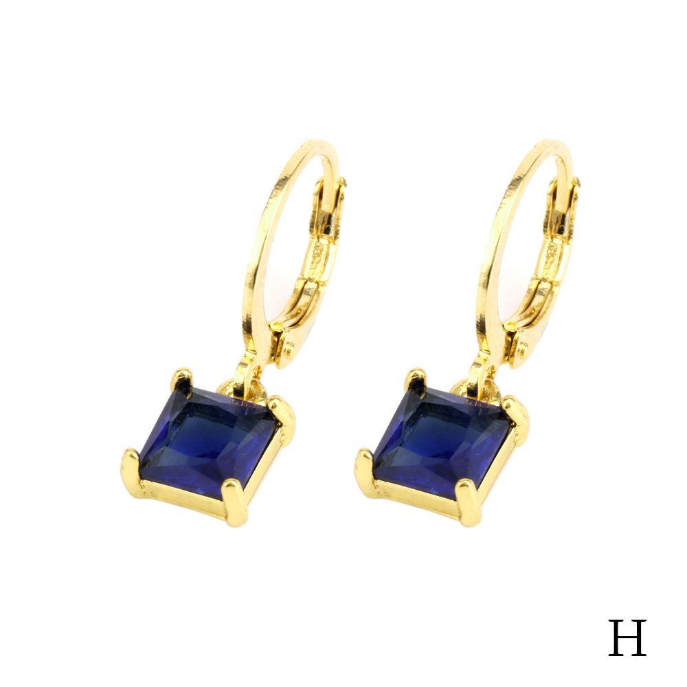 1 Pair Simple Style Shiny Round Square Plating Inlay Copper Zircon 18k Gold Plated Drop Earrings display picture 19