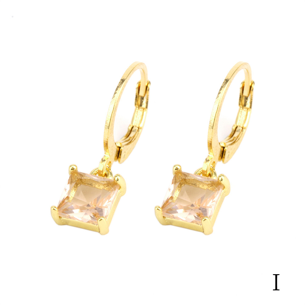 1 Pair Simple Style Shiny Round Square Plating Inlay Copper Zircon 18k Gold Plated Drop Earrings display picture 20