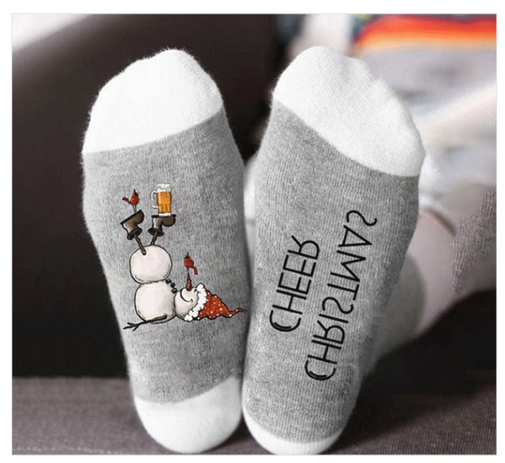 Unisex Casual Letter Snowman Cotton Crew Socks display picture 3