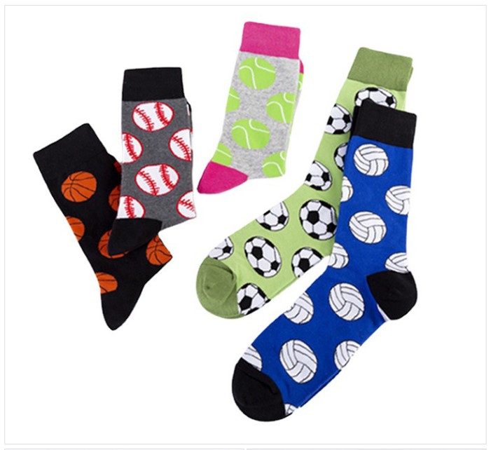 Unisex Fashion Ball Basketball Football Cotton Jacquard Crew Socks display picture 4