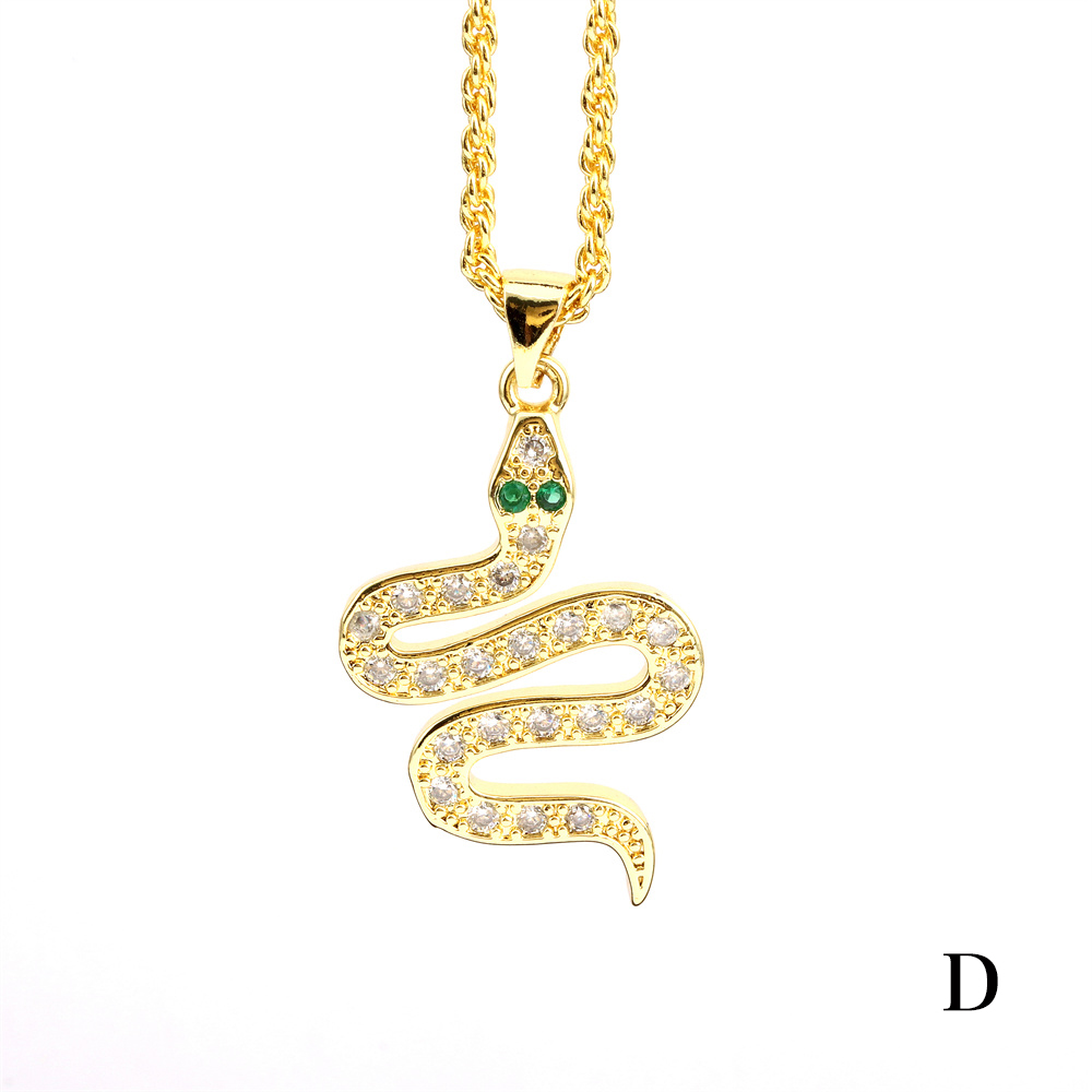 Elegant Snake Copper Plating Zircon Pendant Necklace display picture 4