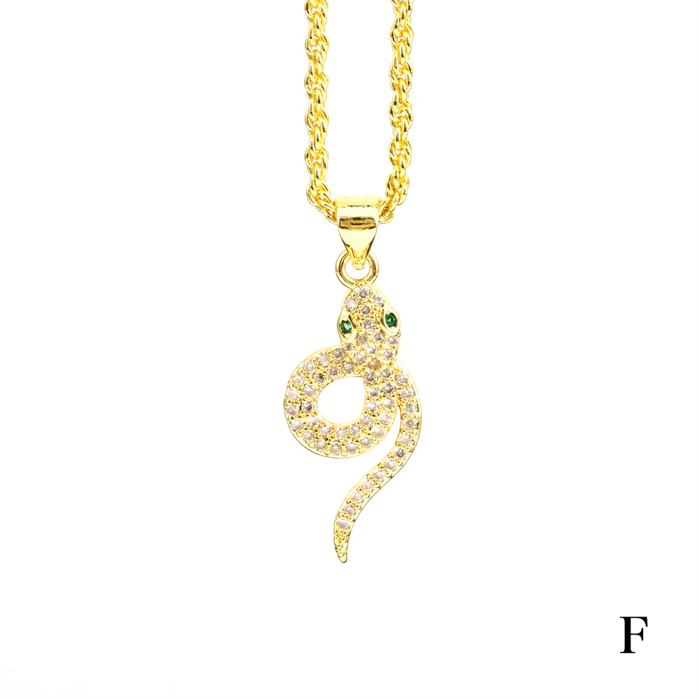 Elegant Snake Copper Plating Zircon Pendant Necklace display picture 5